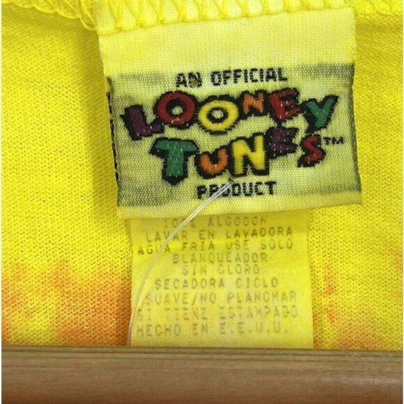 Looney Tunes T Shirt Size Large Vintage Tie Dye Warner Bros Tweety Bird 1996 - Picture 3 of 9